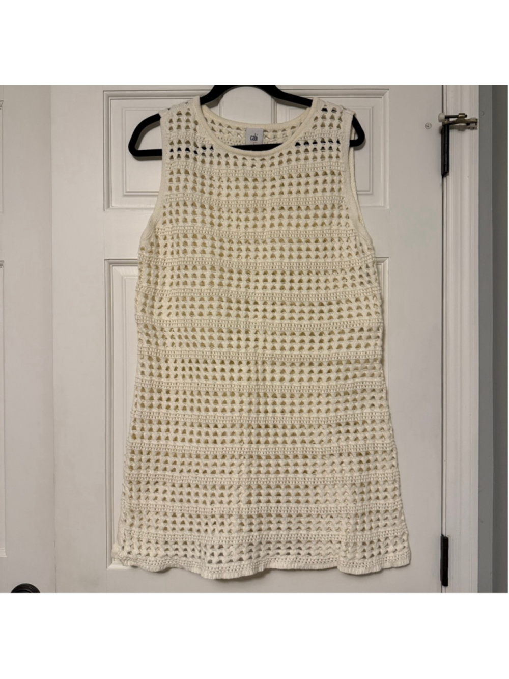 CAbi Paradise Cover-Up #6433 Off White Swim Cover-Up Size L EUC - Picture 3 of 10